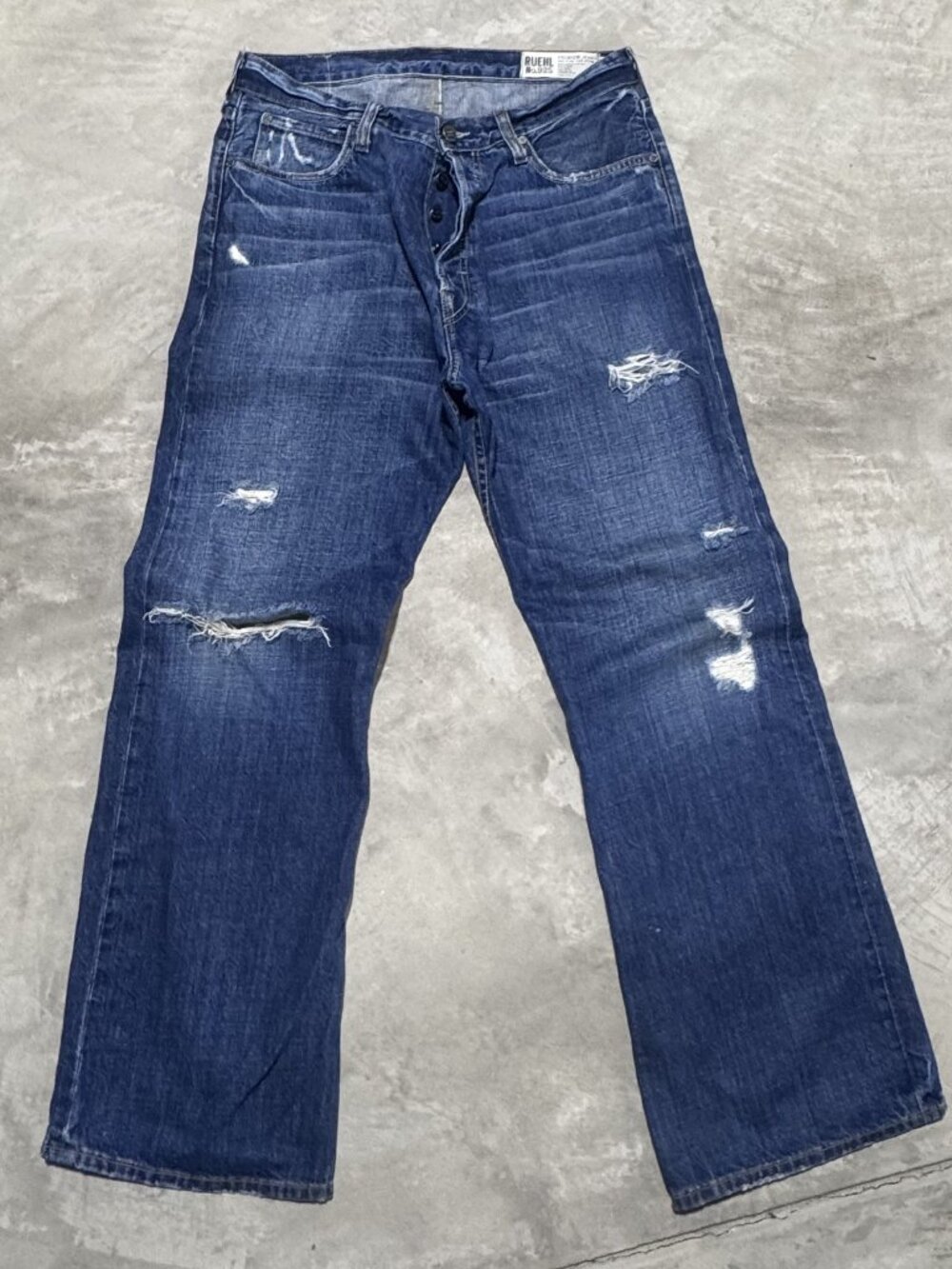 RUEHL No.925 Jeans 32x32 Button Fly Distressed Made USA Abercrombie